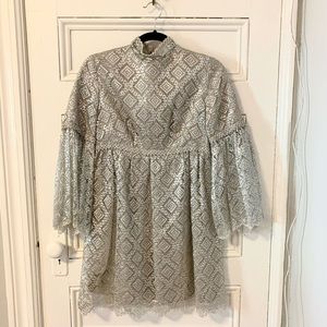 Silver lace dress